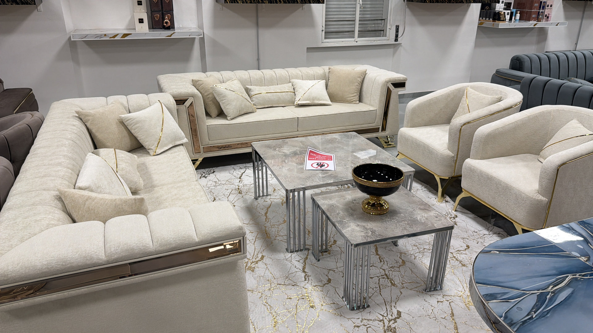 Salotto Avorio Oro · specchiato