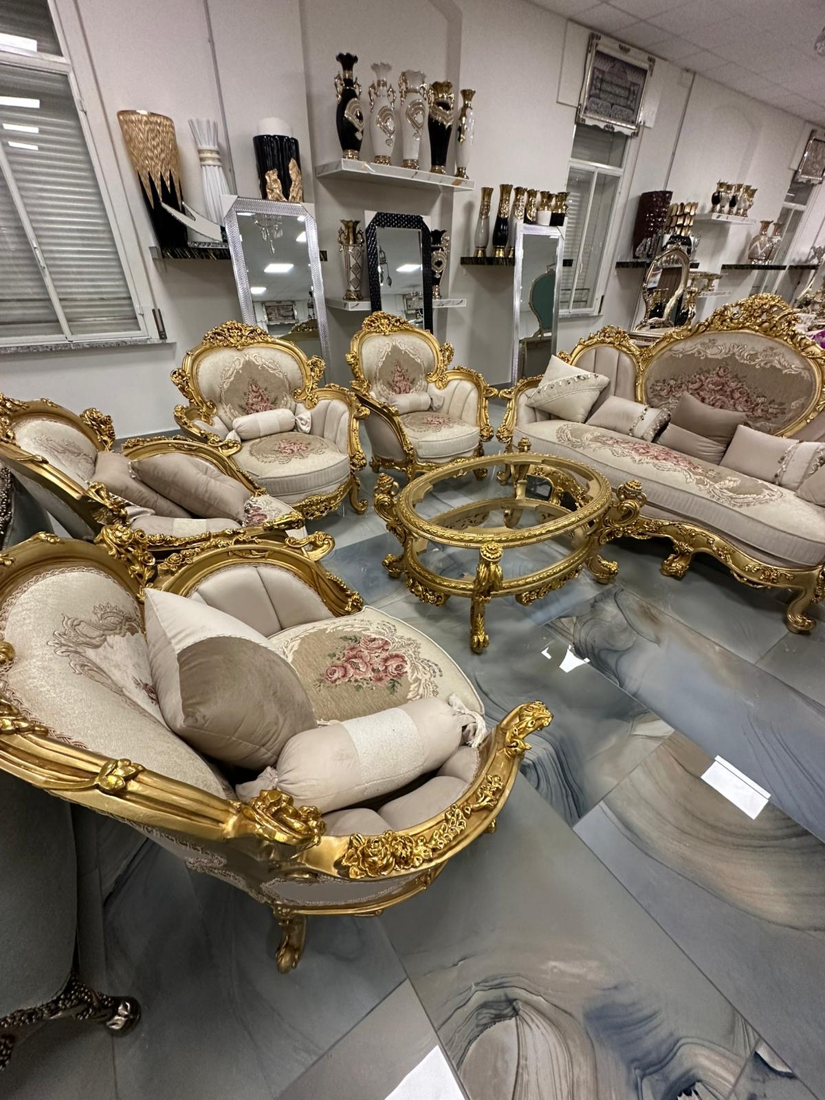 Salotto Barocco Oro · tessuto floreale